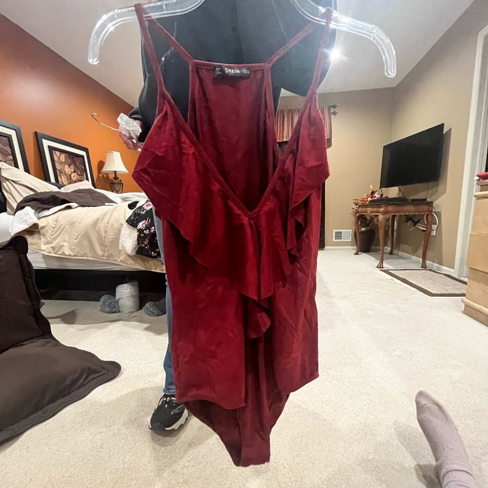 maroon bodysuit